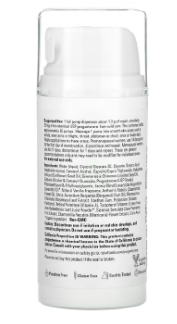 NOW Foods, Solutions, Progesterone from Wild Yam, Balancing Skin Cream, Calming Lavender, 3 oz (85 g)
