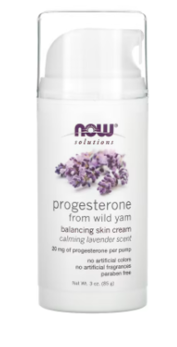 NOW Foods, Solutions, Progesterone from Wild Yam, Balancing Skin Cream, Calming Lavender, 3 oz (85 g)