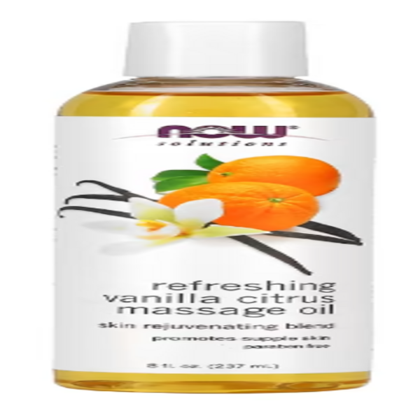 NOW Foods, Solutions, Refreshing Vanilla Citrus Massage Oil, 8 fl oz (237 ml)