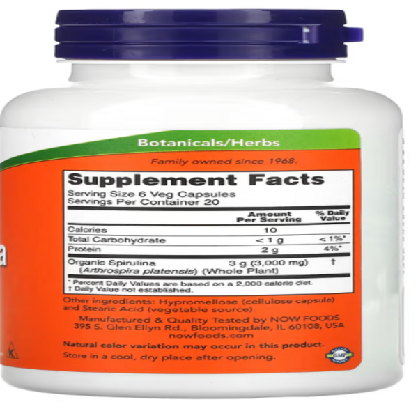 Now Foods, Spirulina, Nutrient Rich Superfood, 500 mg, 120 Vcaps
