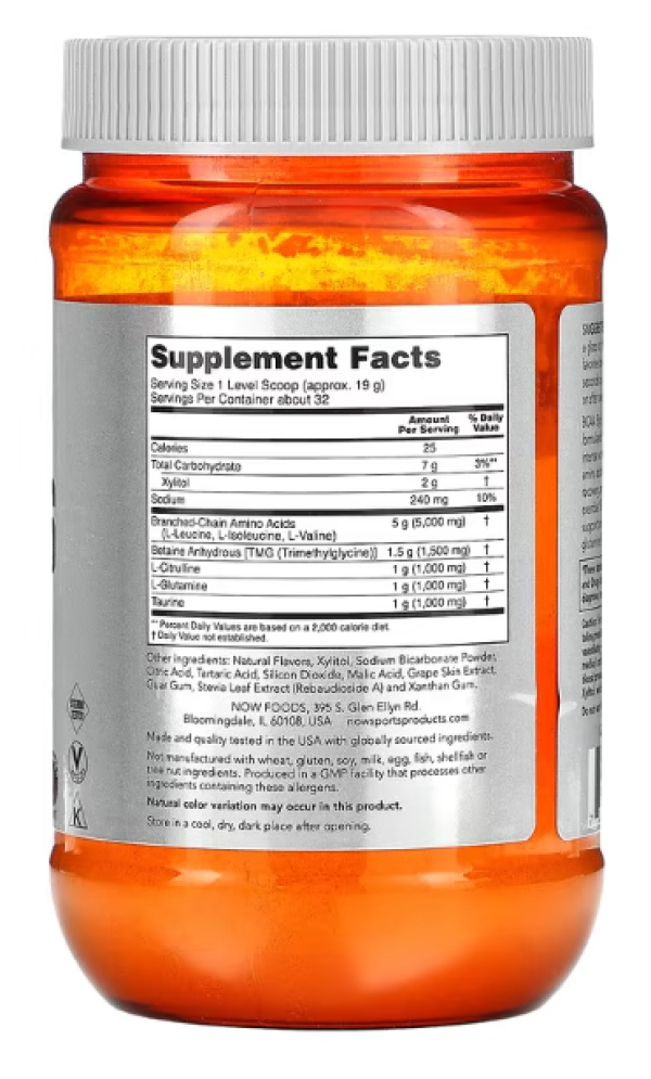 NOW Foods, Sports, BCAA Big 6, Natural Grape, 21.16 oz (600 g)