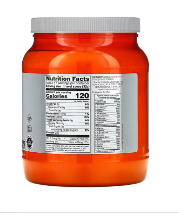 NOW Foods, Sports, Chicken Bone Broth Protein Powder, 1.2 lbs (544 g)