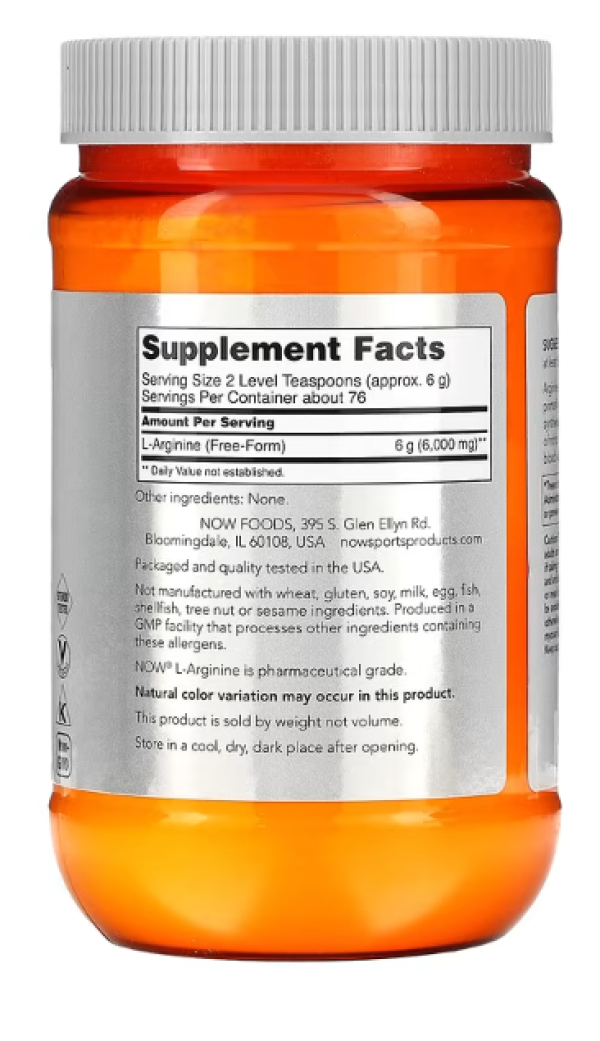 NOW Foods, Sports, L-Arginine Powder, 1 lb (454 g)