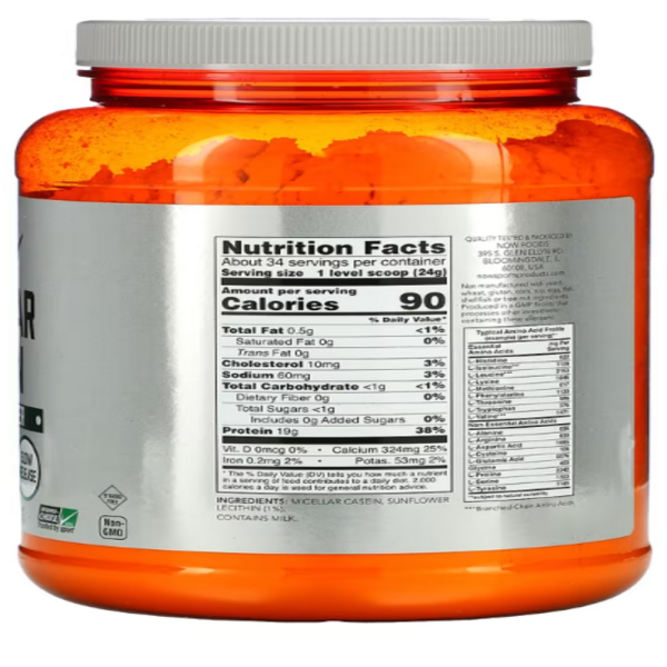 NOW Foods, Sports, Micellar Casein Protein Powder, Unflavored, 1.8 lbs (816 g)