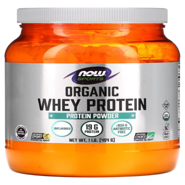 Now Foods, Sports, Organic Whey Protein, Natural Unflavored, 1 lb (454 g)