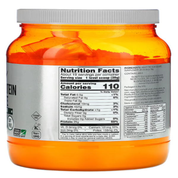 NOW Foods, Sports, Whey Protein Isolate, Unflavored, 1.2 lbs (544 g)