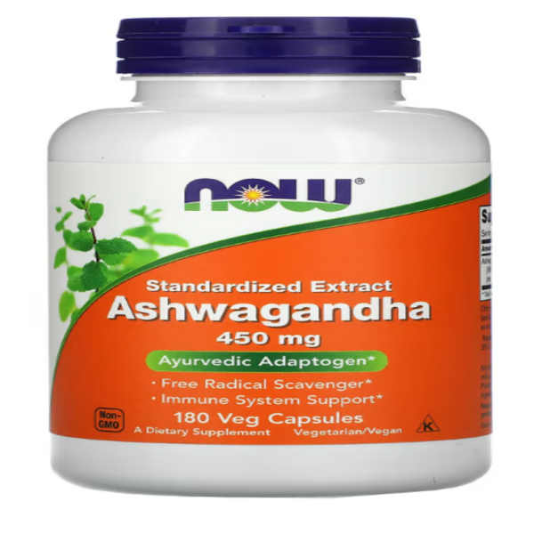 NOW Foods, Standardized Extract Ashwagandha, 450 mg, 180 Veg Capsules
