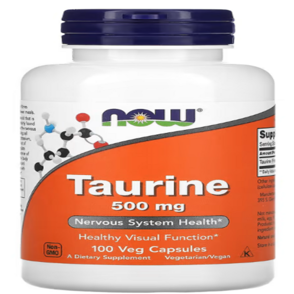 NOW Foods, Taurine, 500 mg, 100 Veg Capsules