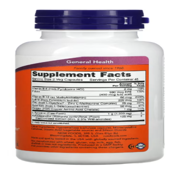 Now Foods, Thyroid Energy, Thyroid Support, 90 Vcaps