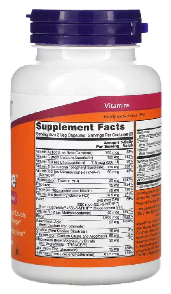 NOW Foods, True Balance, Multi Vitamin & Mineral, 120 Veg Capsules