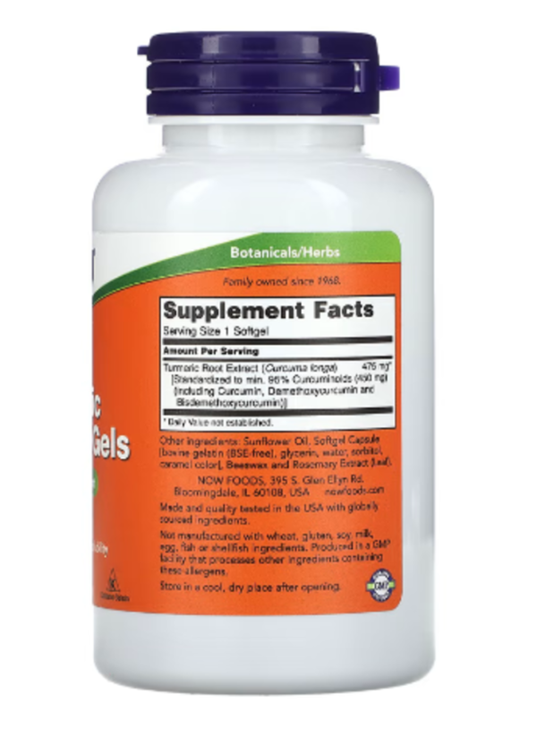 NOW Foods, Turmeric Curcumin Gels, 60 Softgels