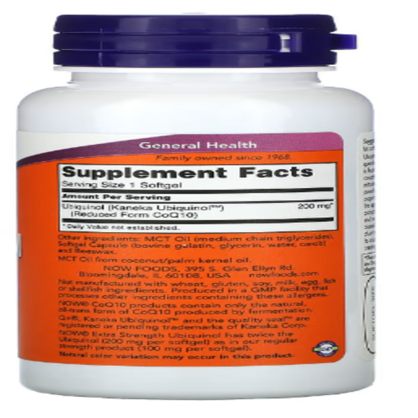 NOW Foods, Ubiquinol, 200 mg, Extra Strength, 60 Softgels