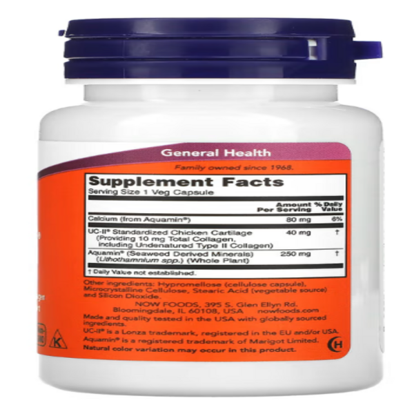 NOW Foods, UC-II Joint Health with Undenatured Type II Collagen, 60 Veg Capsules