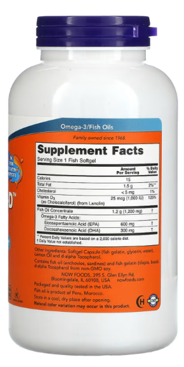 Now Foods, Ultra Omega 3-D, 600 EPA/300 DHA, 180 Softgels
