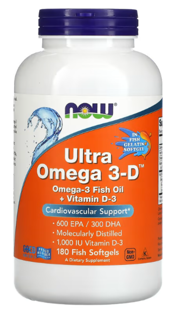 Now Foods, Ultra Omega 3-D, 600 EPA/300 DHA, 180 Softgels