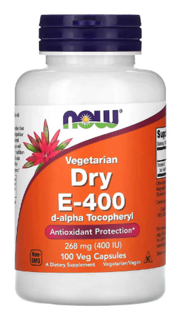 NOW Foods, Vegetarian Dry E-400, 268 mg (400 IU), 100 Veg Capsules