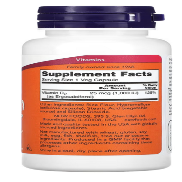 NOW Foods, Vegetarian Dry Vitamin D, 1,000 IU, 120 Veg Capsules