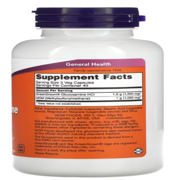 NOW Foods, Vegetarian Glucosamine & MSM, 120 Veg Capsules