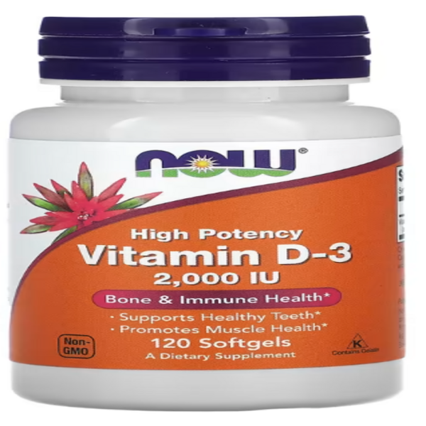 Now Foods, Vitamin D-3, 2,000 IU, 120 Softgels