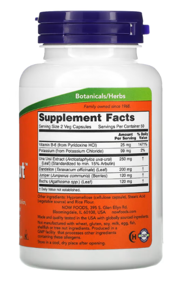 Now Foods, Water Out, Herbal Diuretic, 100 Vcaps