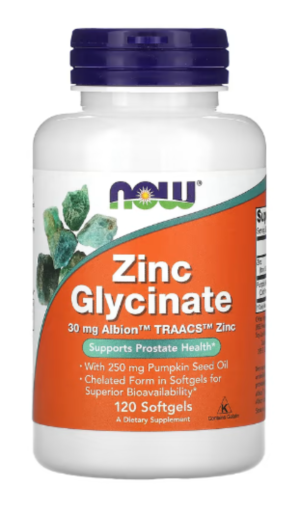 Now Foods, Zinc Glycinate, 120 Softgels