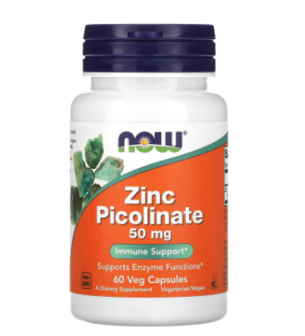 NOW Foods, Zinc Picolinate, 50 mg, 60 Veg Capsules (50 mg per Capsule)