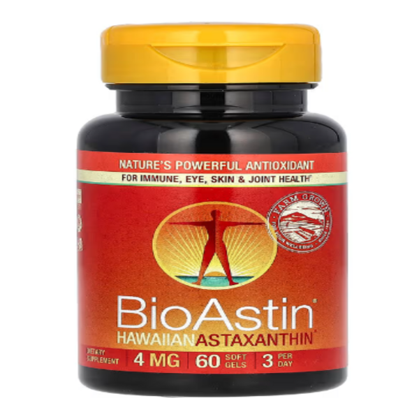 Nutrex Hawaii, BioAstin, Hawaiian Astaxanthin, 12 mg, 60 Soft Gels (4 mg per Soft Gel)