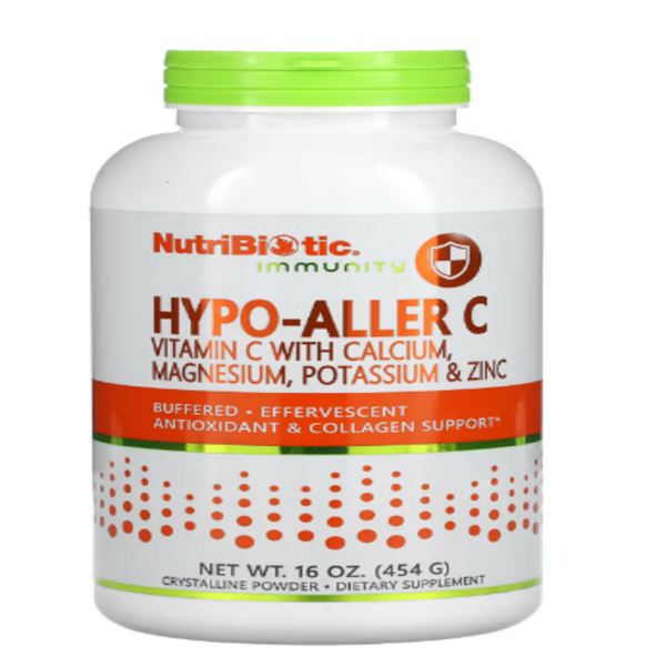 NutriBiotic, Immunity, Hypo-Aller C Vitamin C with Calcium, Magnesium, Potassium & Zinc, Crystalline Powder, 16 oz (454 g)