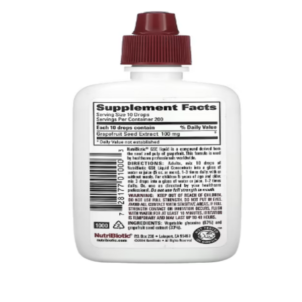 NutriBiotic, Vegan GSE Grapefruit Seed Extract, Liquid Concentrate, 2 fl oz (59 ml)