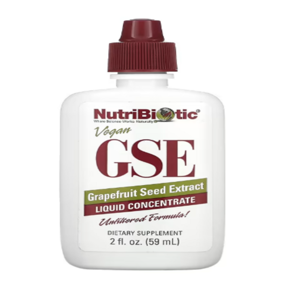 NutriBiotic, Vegan GSE Grapefruit Seed Extract, Liquid Concentrate, 2 fl oz (59 ml)