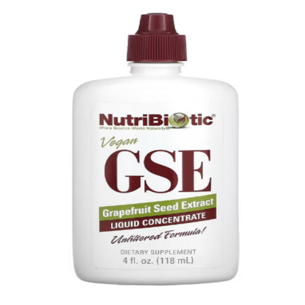 NutriBiotic, Vegan GSE Grapefruit Seed Extract, Liquid Concentrate, 4 fl oz (118 ml)