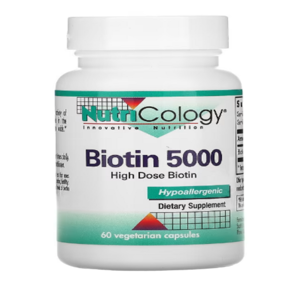 Nutricology, Biotin 5000, 60 Vegetarian Capsules