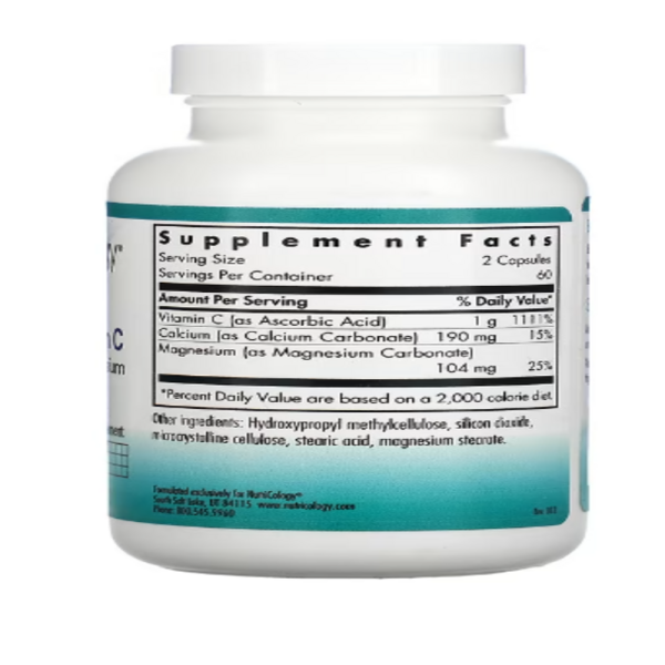 Nutricology, Buffered Vitamin C with Calcium and Magnesium, 120 Vegetarian Capsules