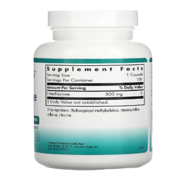 Nutricology, L-Methionine, 100 Vegetarian Capsules