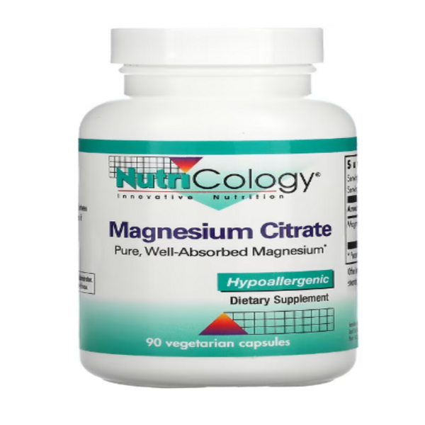 Nutricology, Magnesium Citrate, 90 Vegetarian Capsules