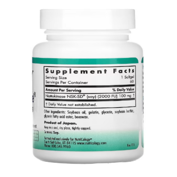 Nutricology, NattoZyme, 100 mg, 60 Softgels