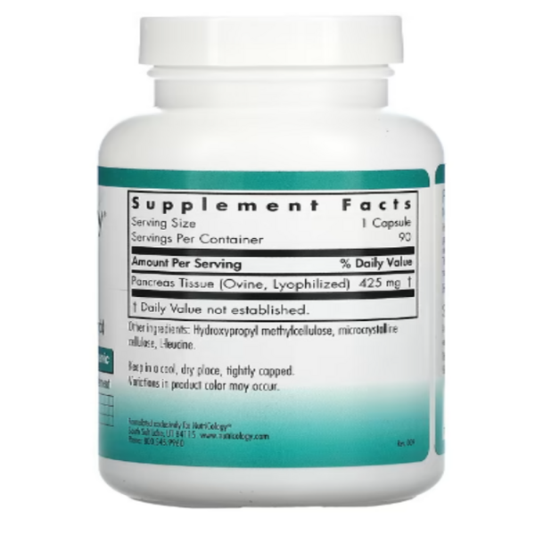 Nutricology, Pancreas, Natural Glandular (Lamb), 90 Vegicaps