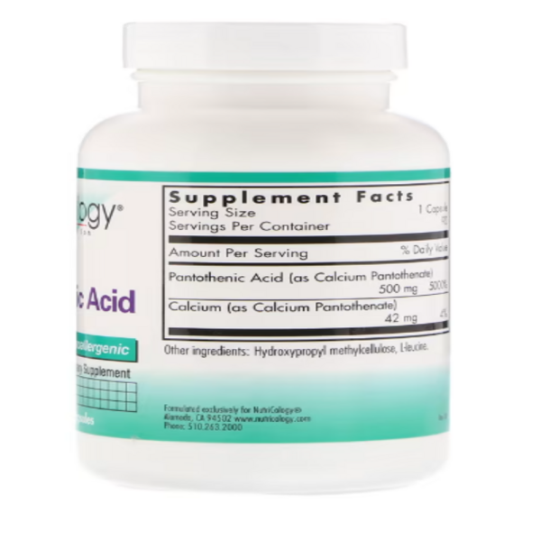 Nutricology, Pantothenic Acid, 90 Vegetarian Capsules