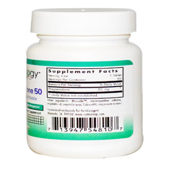 Nutricology, Pregnenolone 50, 60 Scored Tablets