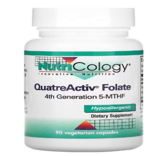 Nutricology, QuatreActiv Folate, 90 Vegetarian Capsules