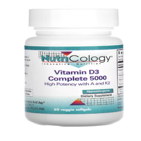 Nutricology, Vitamin D3 Complete 5000, 60 Veggie Softgels