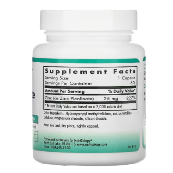 Nutricology, Zinc Picolinate, 60 Vegetarian Capsules
