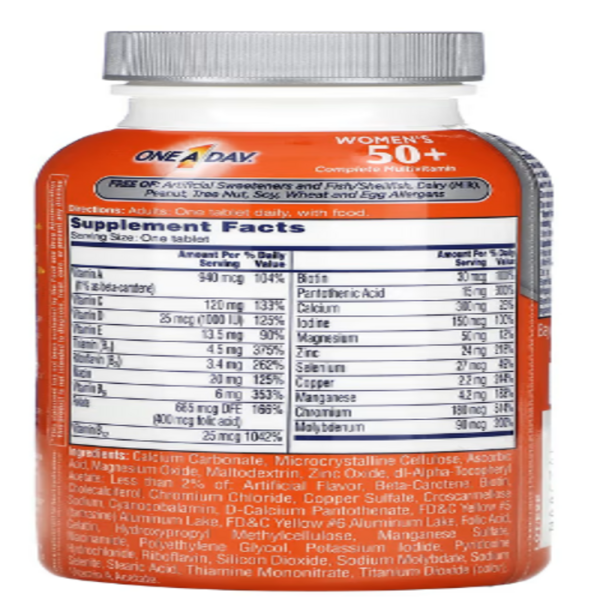 One-A-Day, Women's 50+, Complete Multivitamin, 100 Tablets