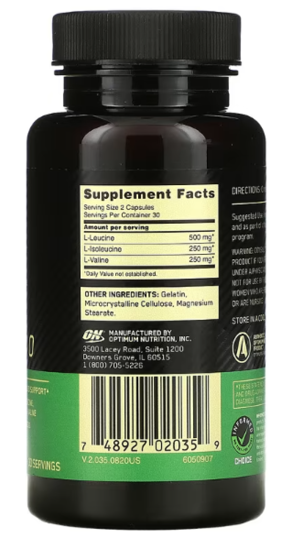 Optimum Nutrition, BCAA 1000, 1,000 mg, 60 Capsules
