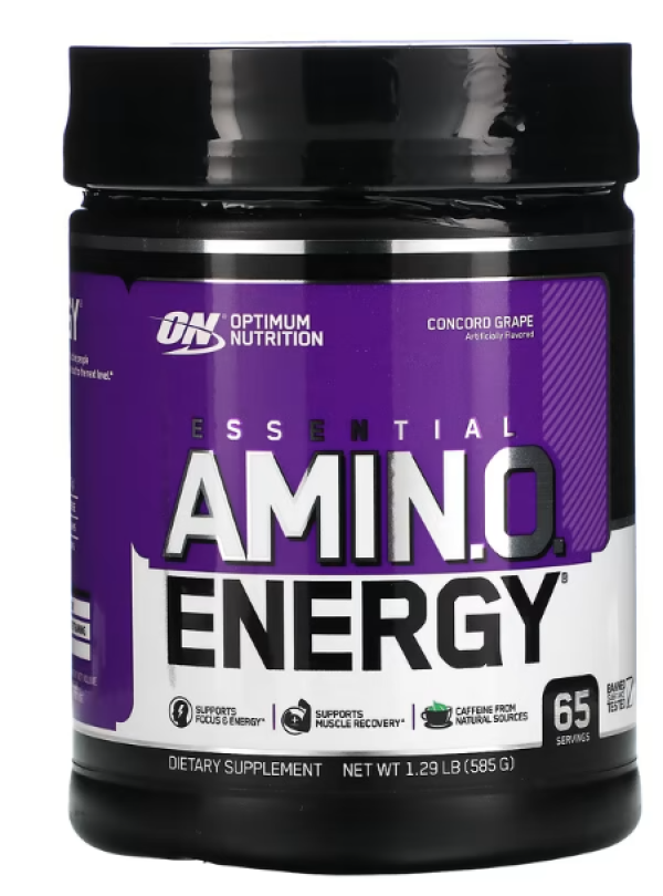 Optimum Nutrition, ESSENTIAL AMIN.O. ENERGY, Concord Grape, 1.29 lbs (585 g)