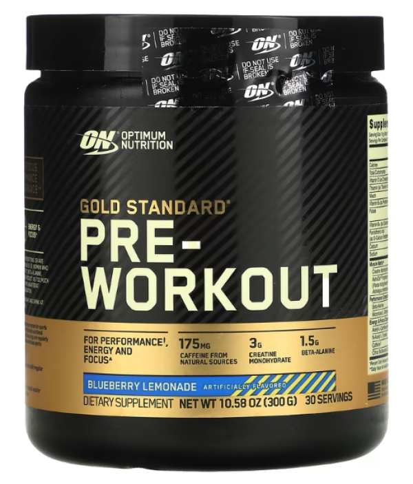 Optimum Nutrition, Gold Standard Pre-Workout, Blueberry Lemonade, 10.58 oz (300 g)