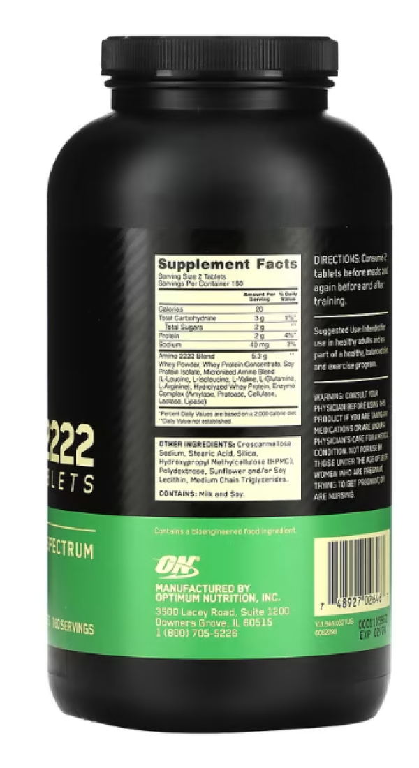 Optimum Nutrition, Superior Amino 2222 Tabs, 320 Tablets