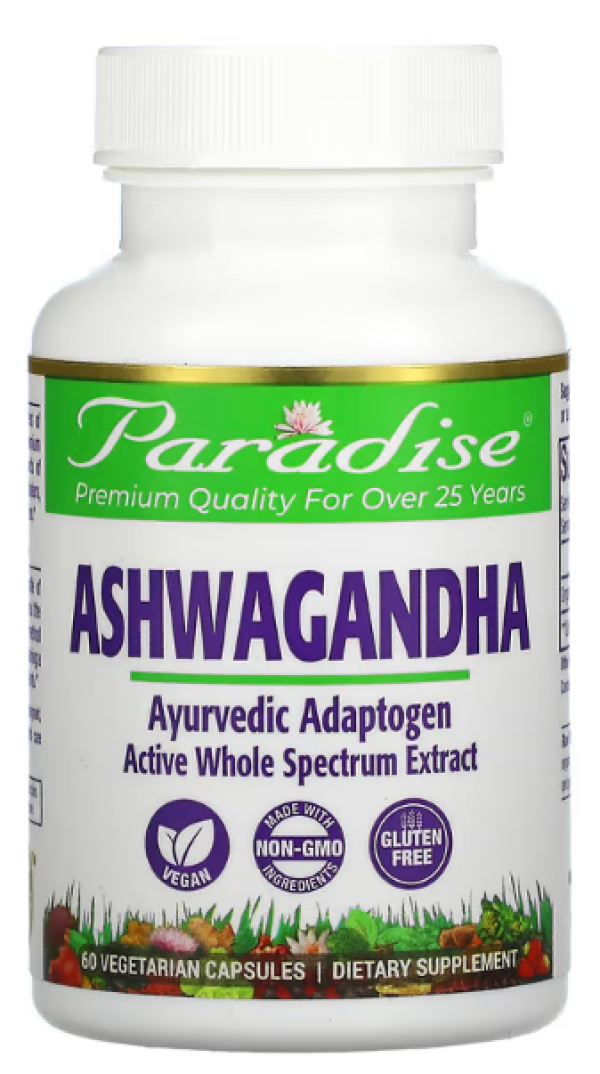 Paradise Herbs, Ashwagandha, 60 Vegetarian Capsules