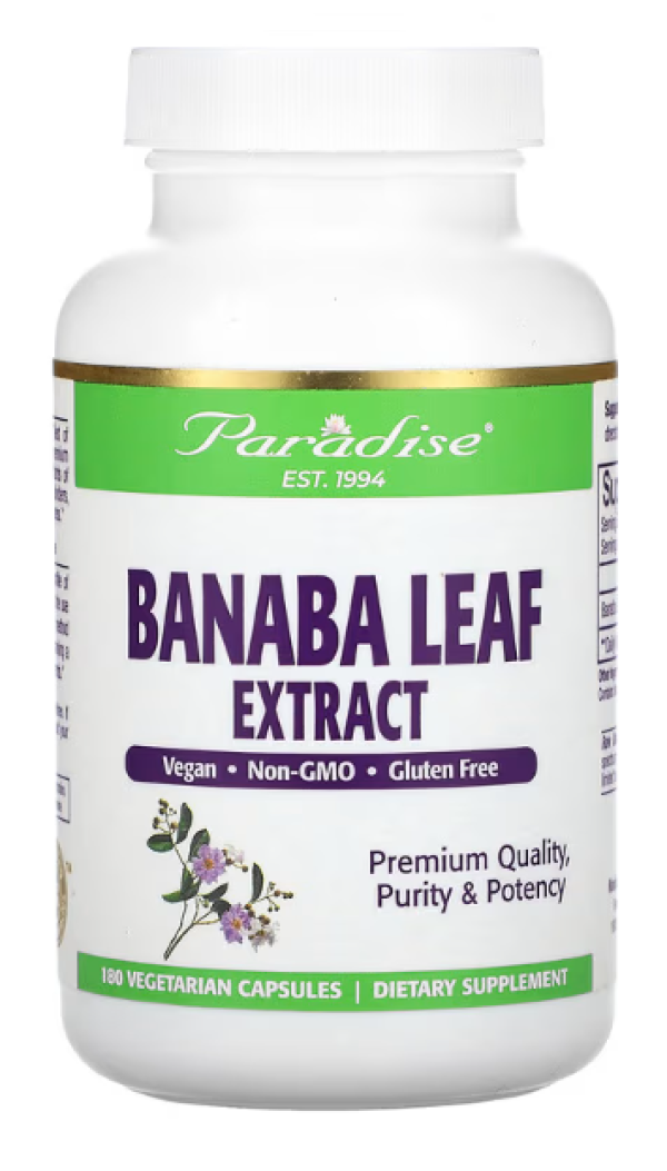 Paradise Herbs, Banaba Leaf Extract, 180 Vegetarian Capsules