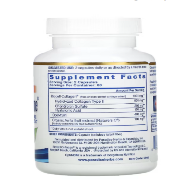 Paradise Herbs, Collagen Extreme with BioCell Collagen, OptiMSM & Nature's C, 120 Capsules
